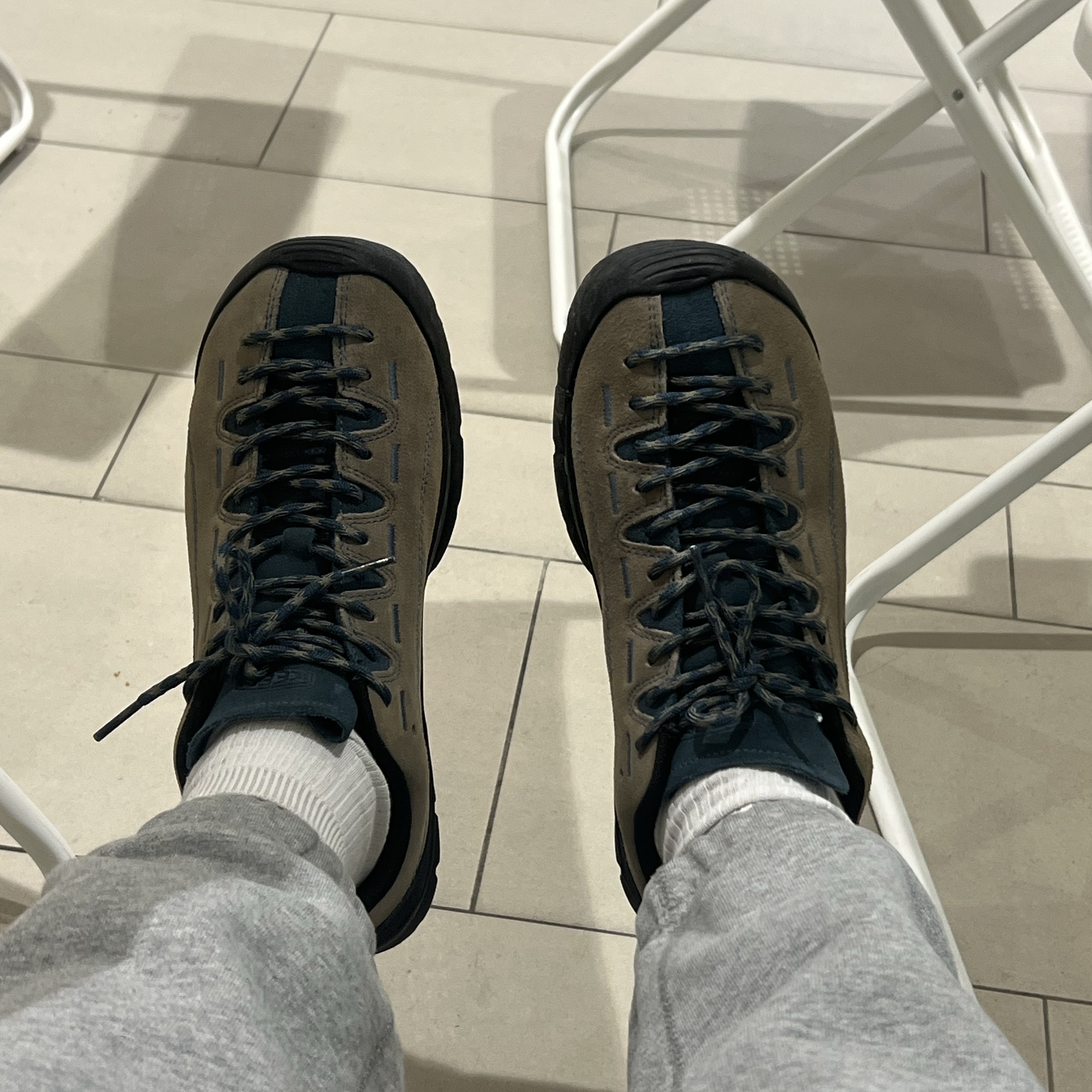 Keen Jasper Sneakers Brindle Orion Blue 착용 스타일
