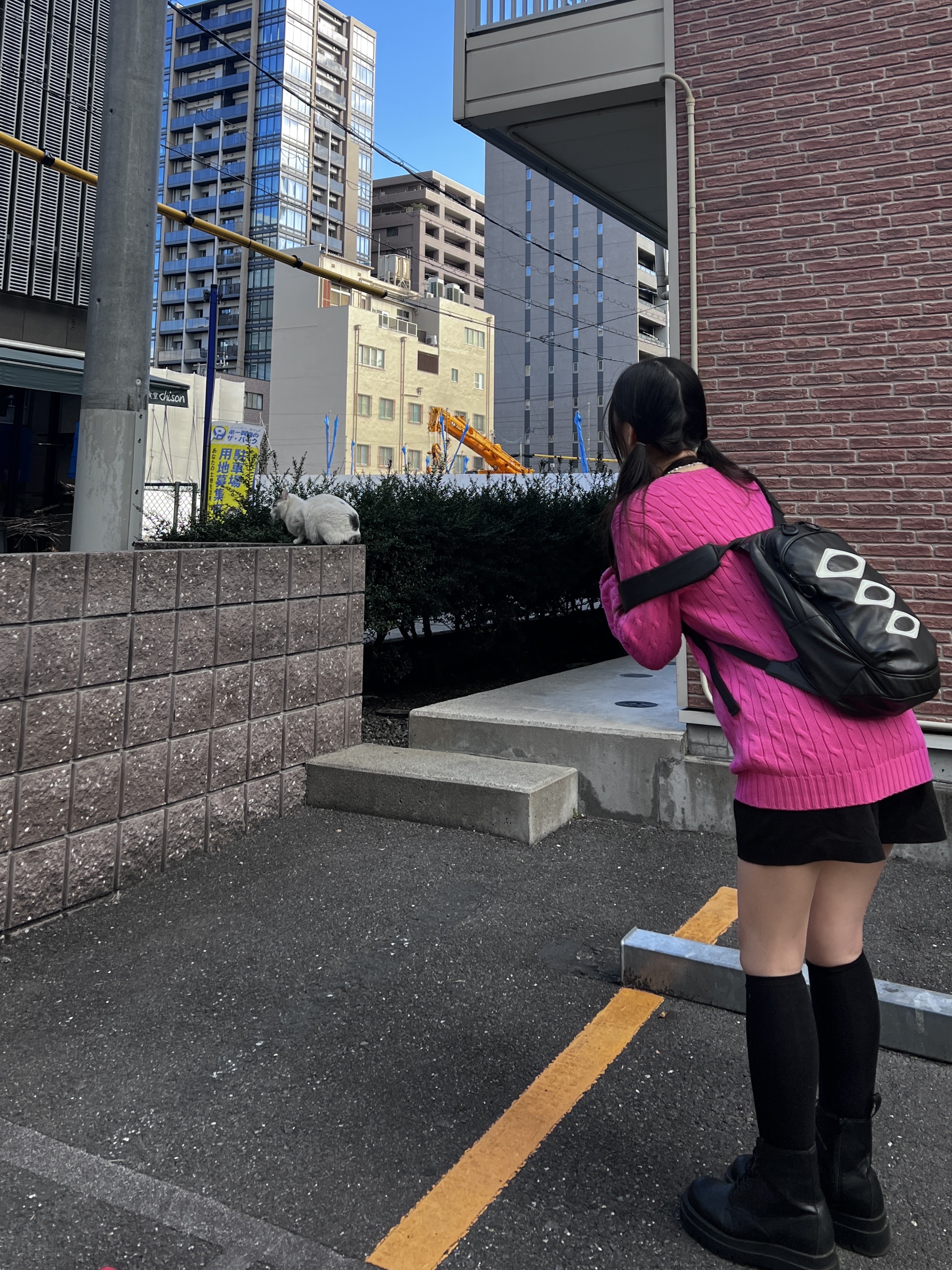 Mischief Rhombus Mini Backpack Black 착용 스타일 - 4