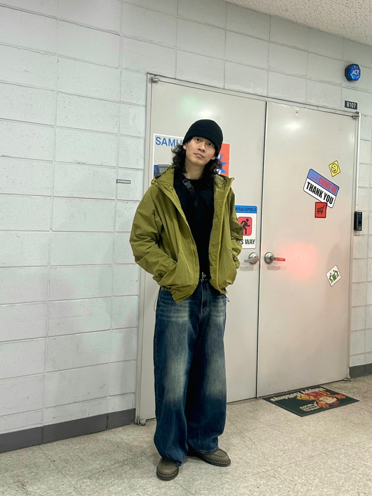 Palace Cripstop Grid Jacket Yellow - 22SS 착용 스타일