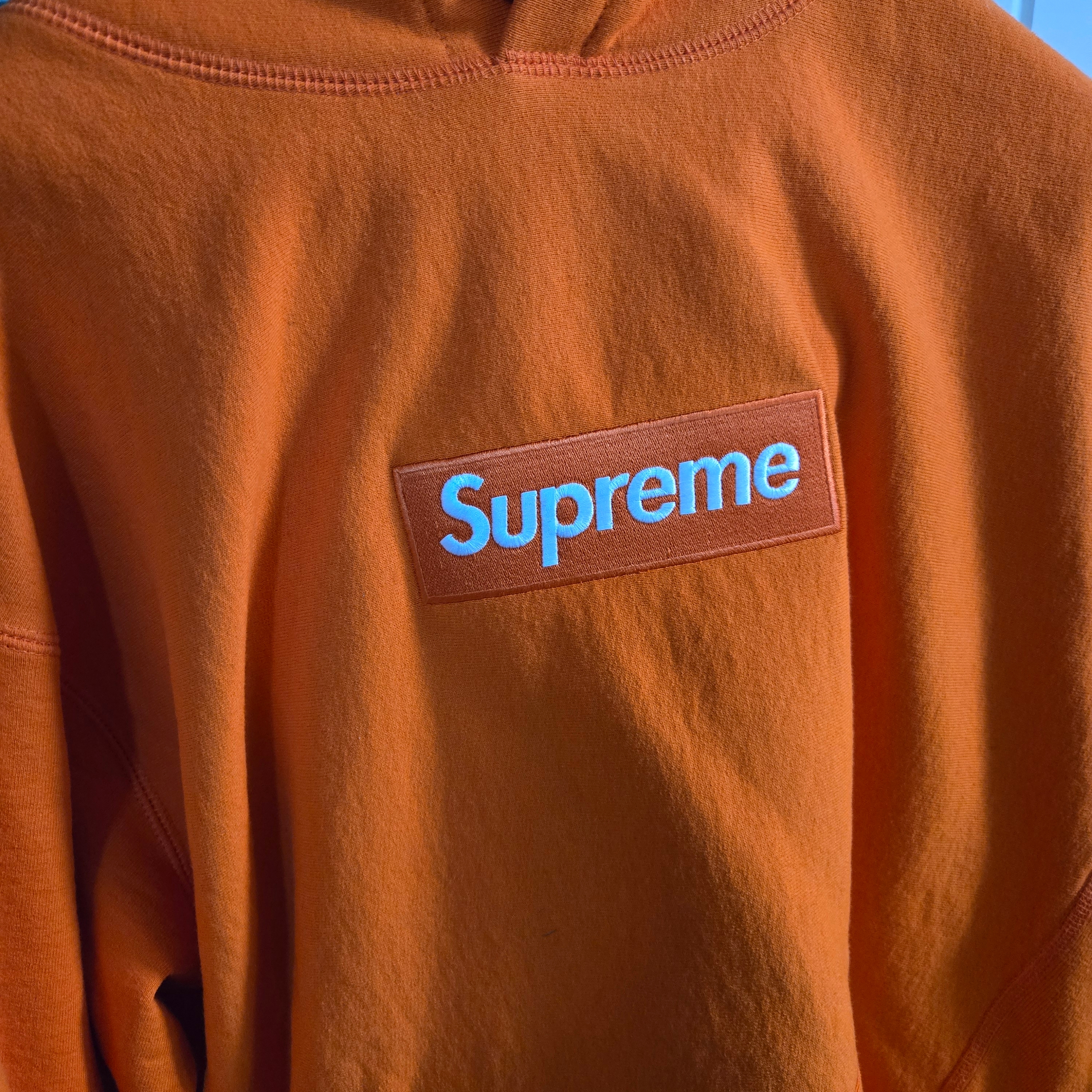 Supreme Box Logo Hooded Sweatshirt Dark Orange - 24FW 착용 스타일