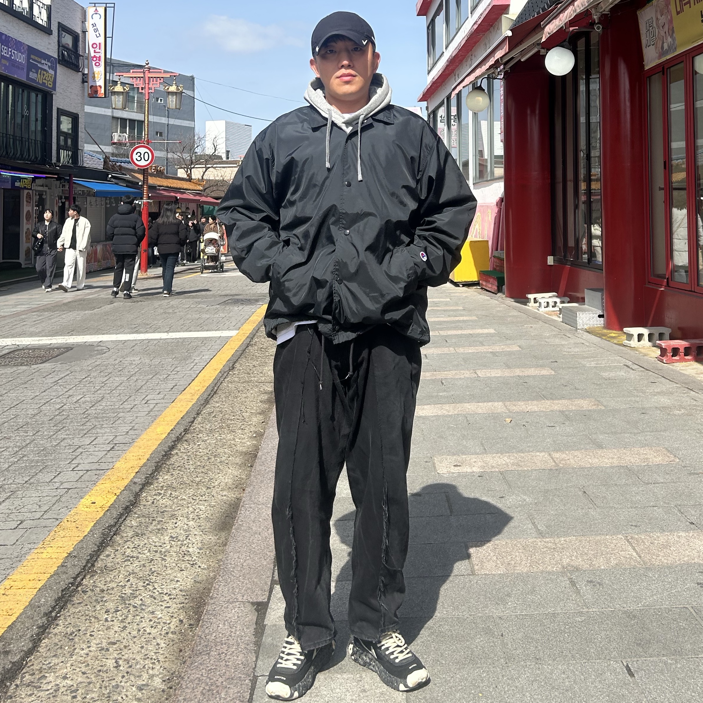 Supreme x Champion Coaches Jacket Black - 24SS, Nike x Drake Nocta Golf Cap Black 착용 스타일 - 2