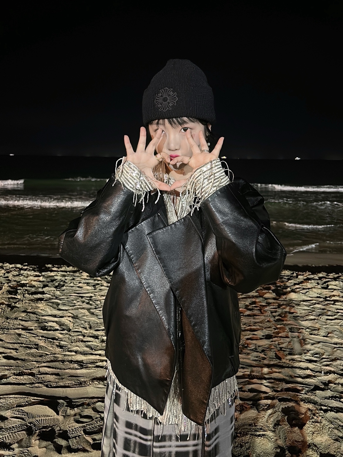 Chrome Hearts Wool Beanie Black 착용 스타일 - 2