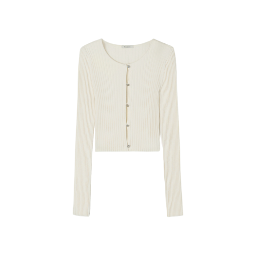 (W) Aviemuah Ave Ribbed Cardigan Ivory