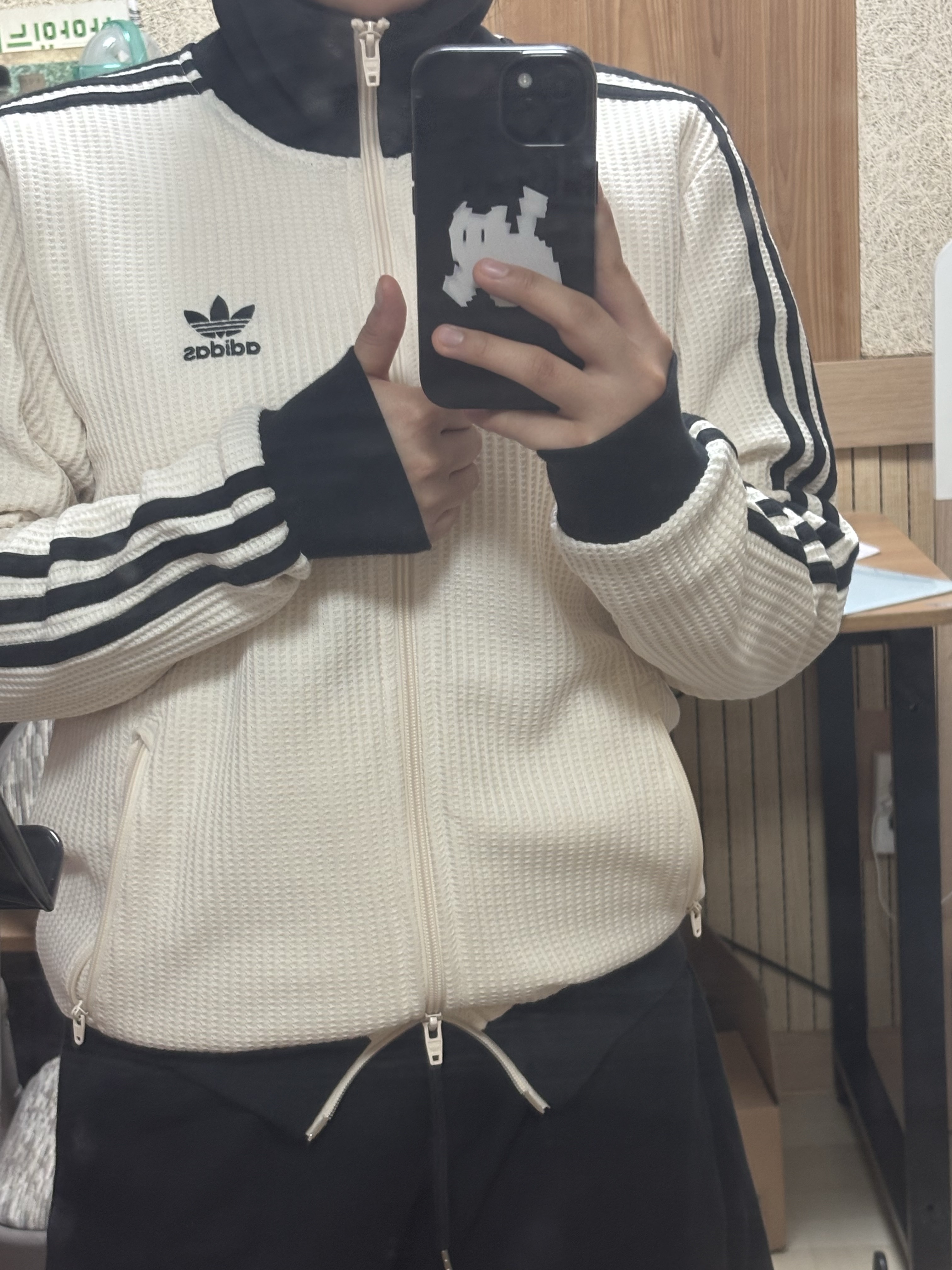 Adidas Waffle Beckenbauer Track Top Wonder White - KR Sizing 착용 스타일