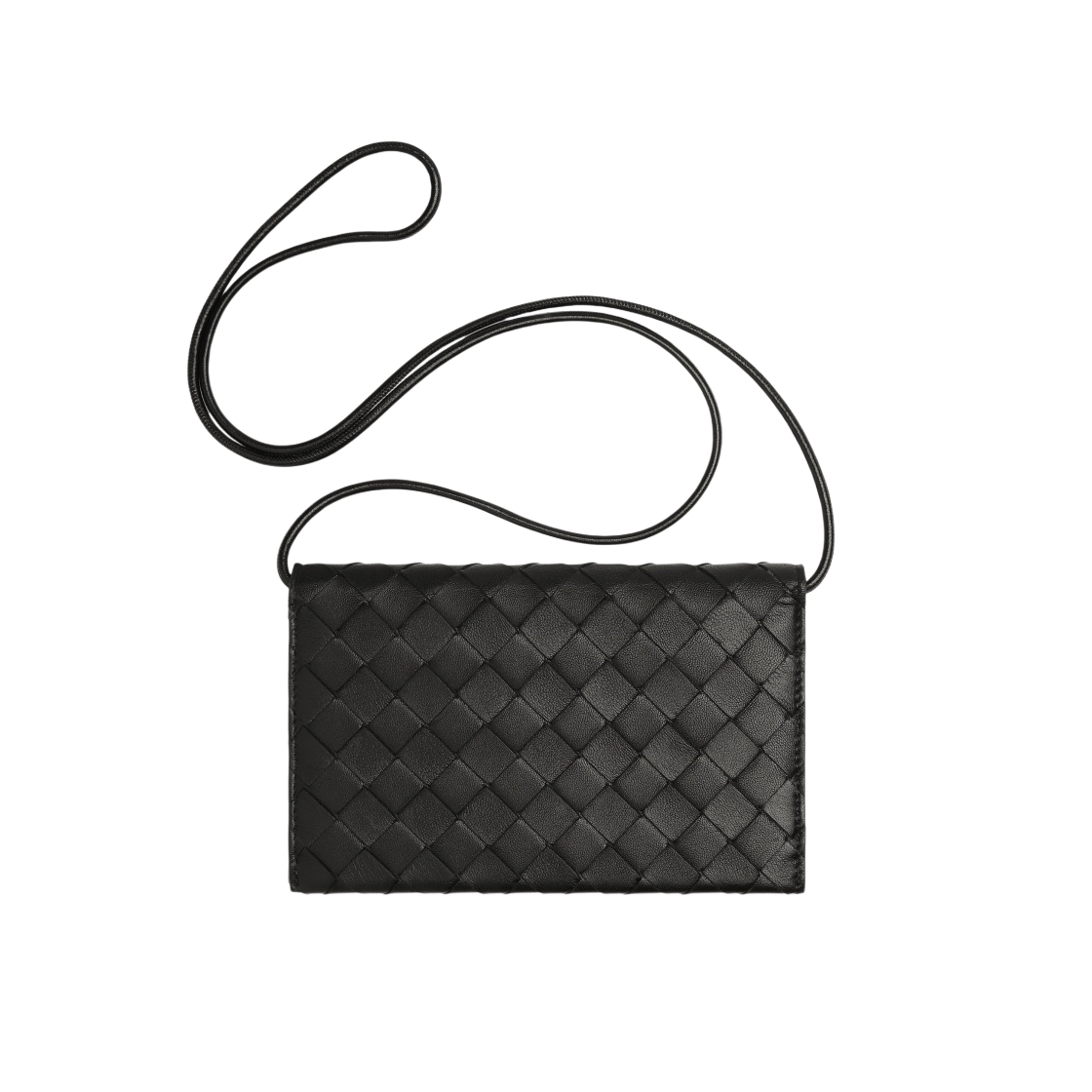 보테가 베네타 인트레치아토 스트랩 지갑 블랙(Bottega Veneta Intrecciato Wallet on Strap Black) - 2