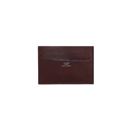 Hermes Citizen Twill Card Holder Epsom & Rouge Sellier Bleu de France Bleu Saphir