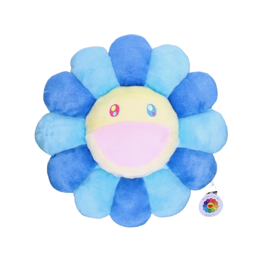 Kaikai Kiki Flower Cushion 60cm Turquoise Blue Yellow
