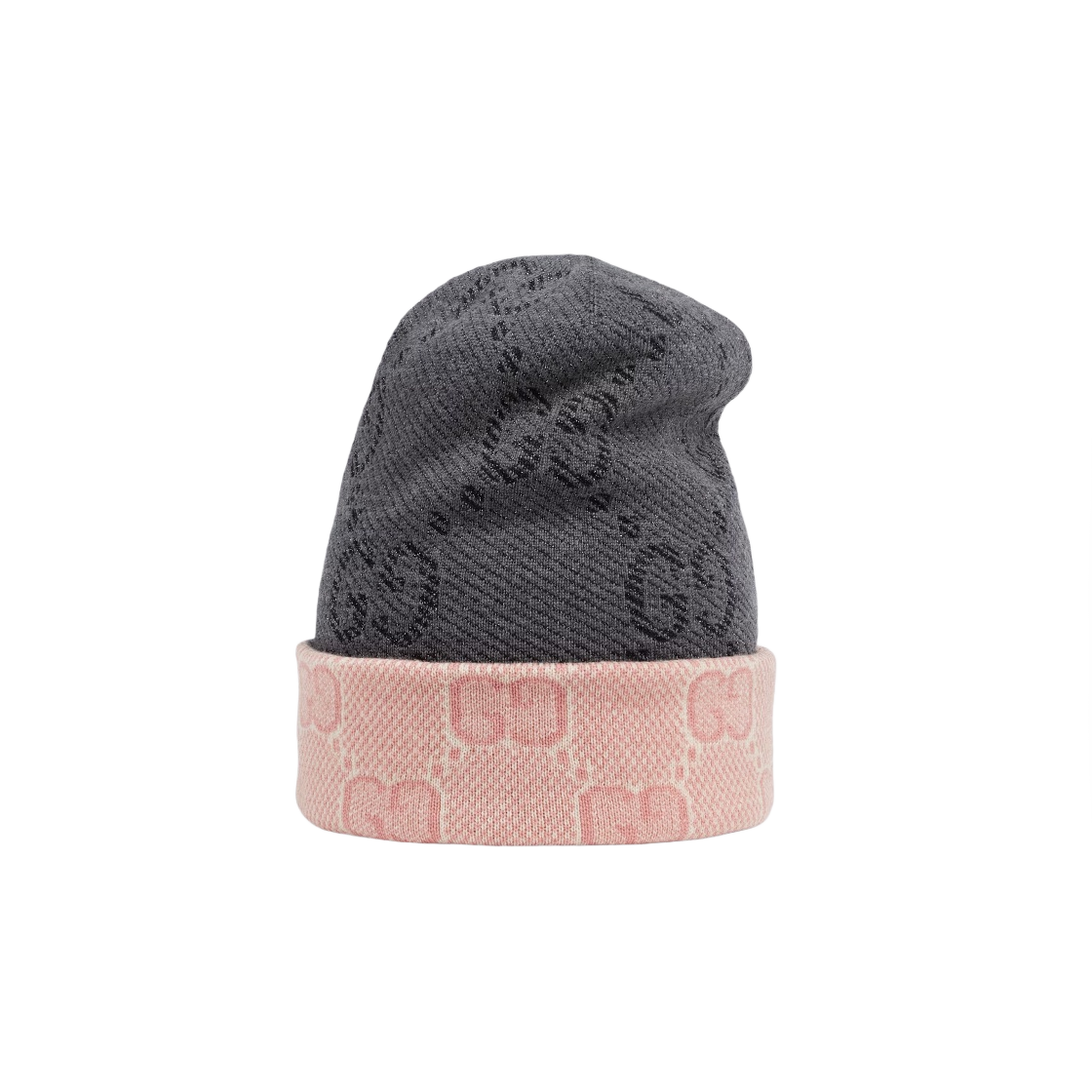 732261-3GAKE-1272 (W) Gucci Reversible GG Wool Hat Grey Pink