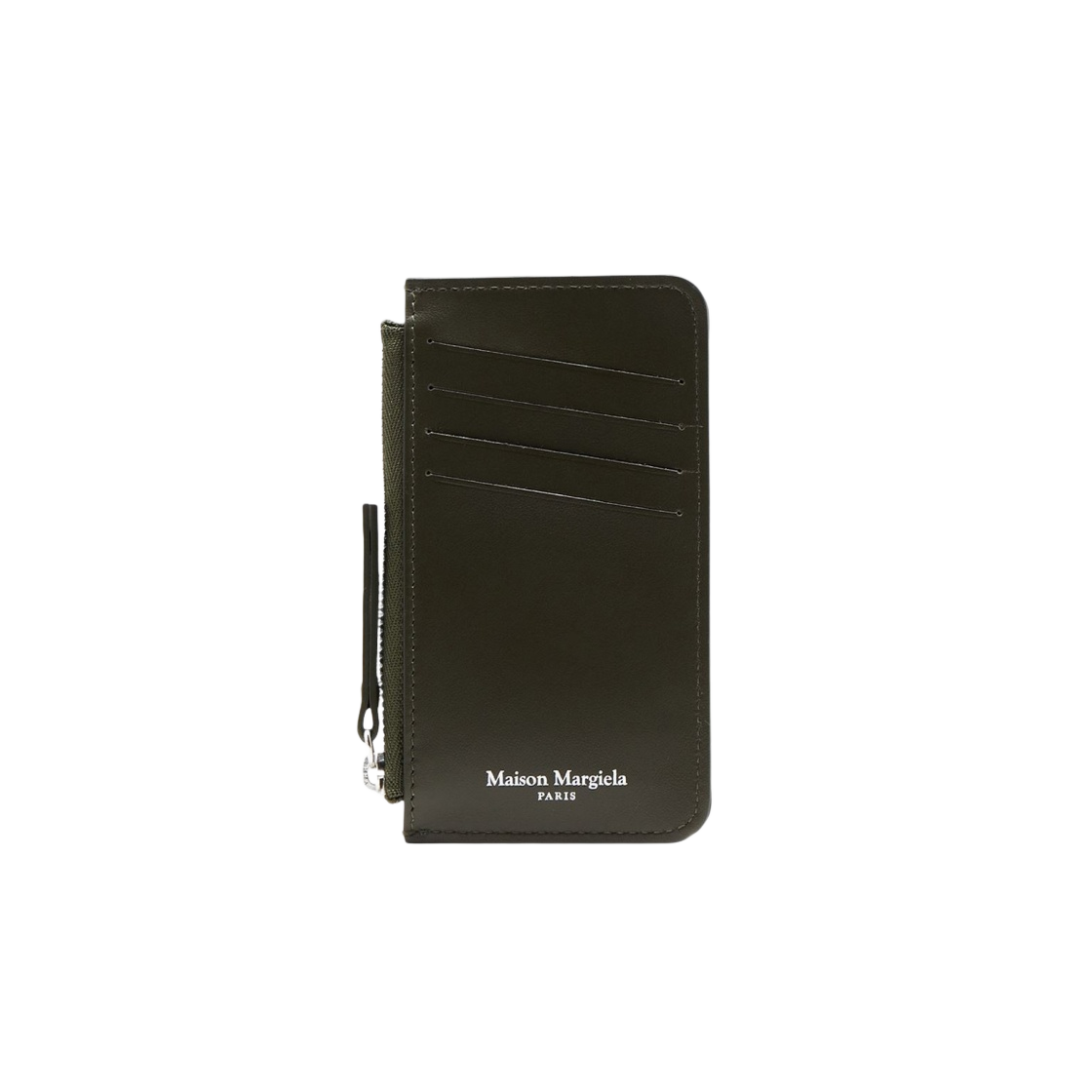 S55UA0023P0322T7166 Maison Margiela Rubber Leather Card Holder Military Green - #2