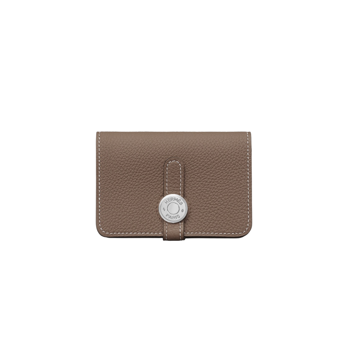 H044083CK18 Hermes Dogon Card Holder Togo & Palladium Etoupe - 대표 이미지 #1