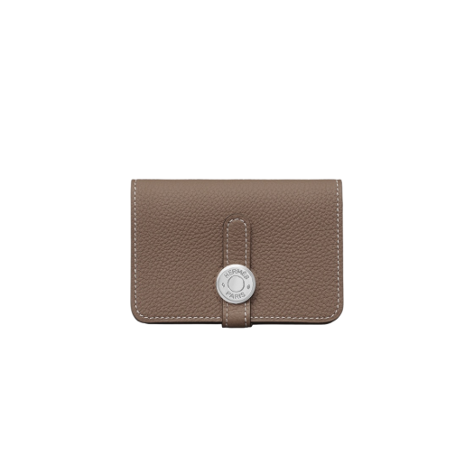 Hermes Dogon Card Holder Togo & Palladium Etoupe