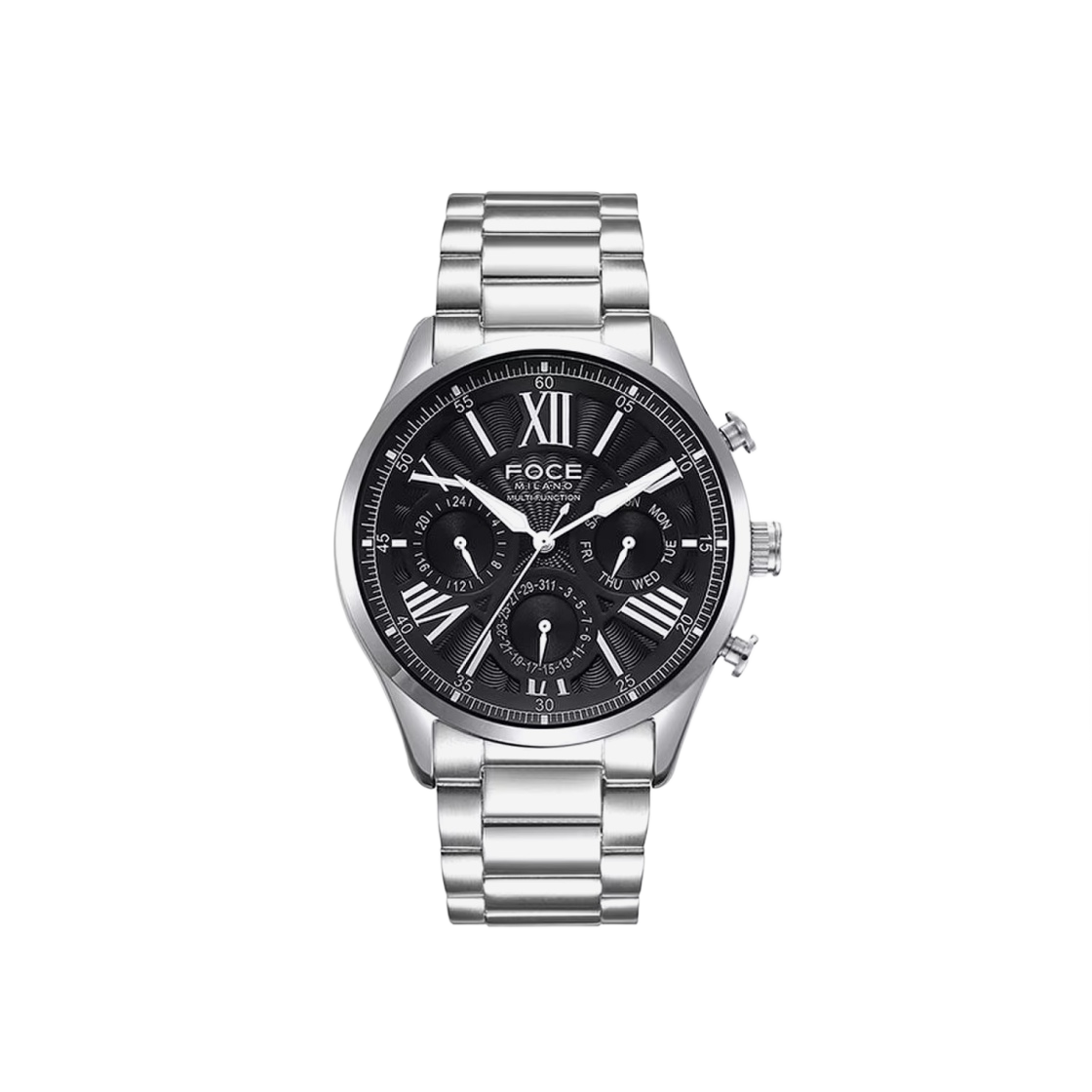 FM7615BK Foce FM7615BK Multi-Function Stainless Steel 43mm Black