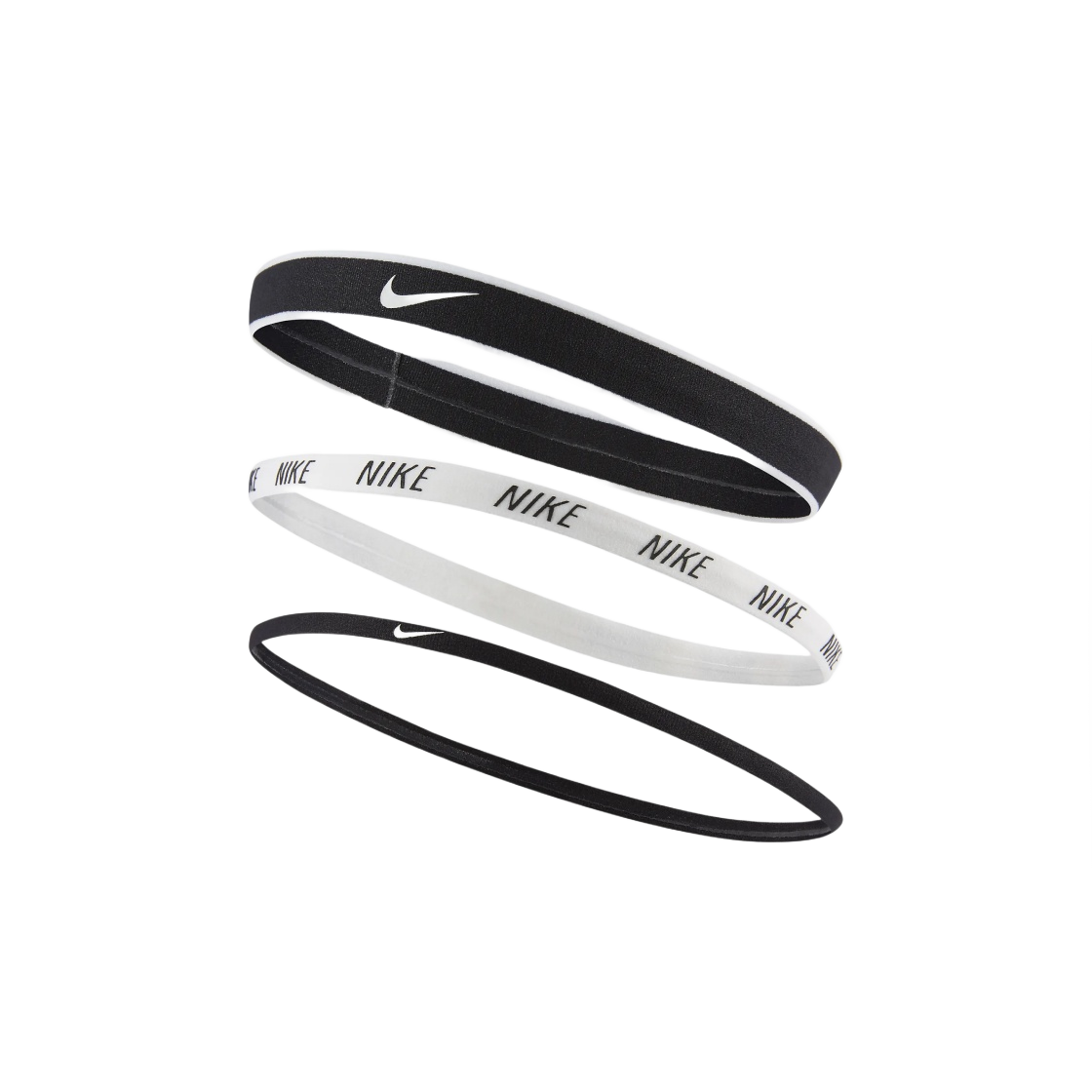 나이키 믹스드 위드스 헤드밴드 블랙 화이트 (3개입)(Nike Mixed Width Headband Multi Color Black White (3 Pack))