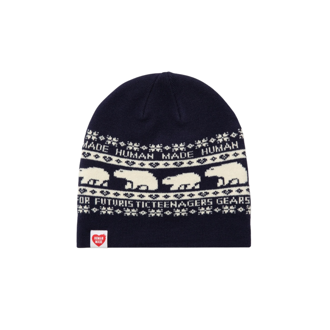 휴먼 메이드 자카드 비니 네이비