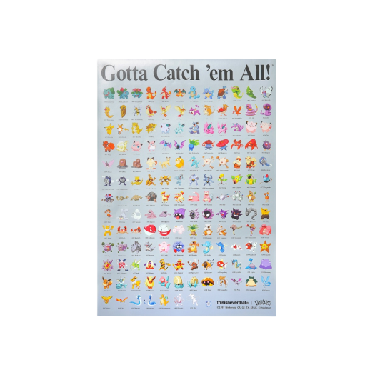 Pokemon x Thisisneverthat Sticker Poster Multi