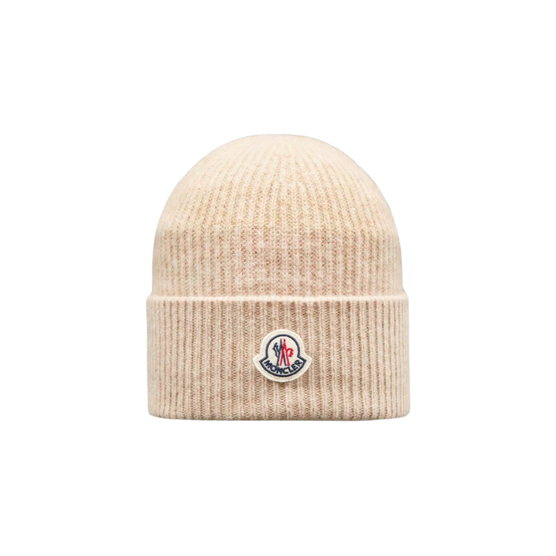 몽클레르 캐시미어 블렌드 로고 비니 라이트 베이지 - 22FW(Moncler Cashmere Blend Logo Beanie Light Beige - 22FW) - 1