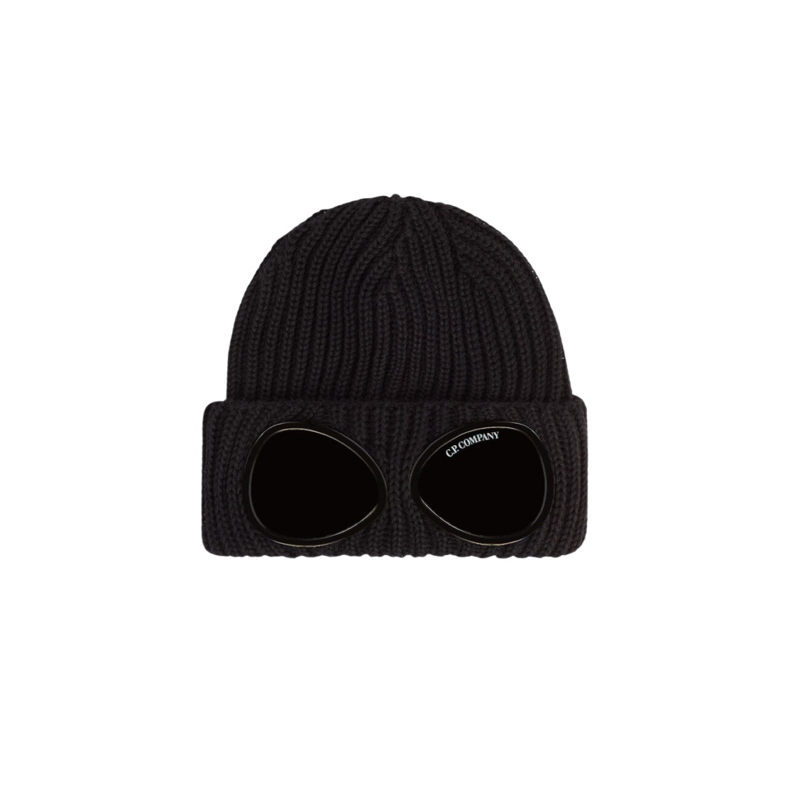 (키즈) C.P. 컴퍼니 메리노 울 고글 비니 블랙 - 23FW((Kids) C.P. Company Merino Wool Goggle Beanie Black - 23FW) - 1