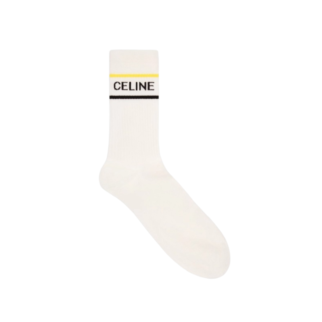 셀린느 스트라이프 코튼 삭스 화이트 옐로우(Celine Socks in Striped Cotton White Yellow) - 1
