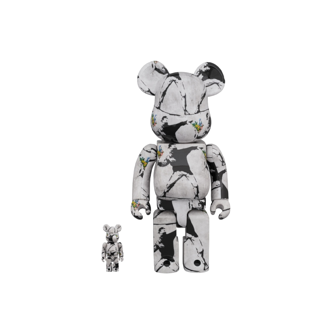 베어브릭 뱅크시 플라워 봄버 100% & 400% 세트 | Bearbrick | KREAM Bearbrick Banksy Flower Bomber 100% & 400% Set