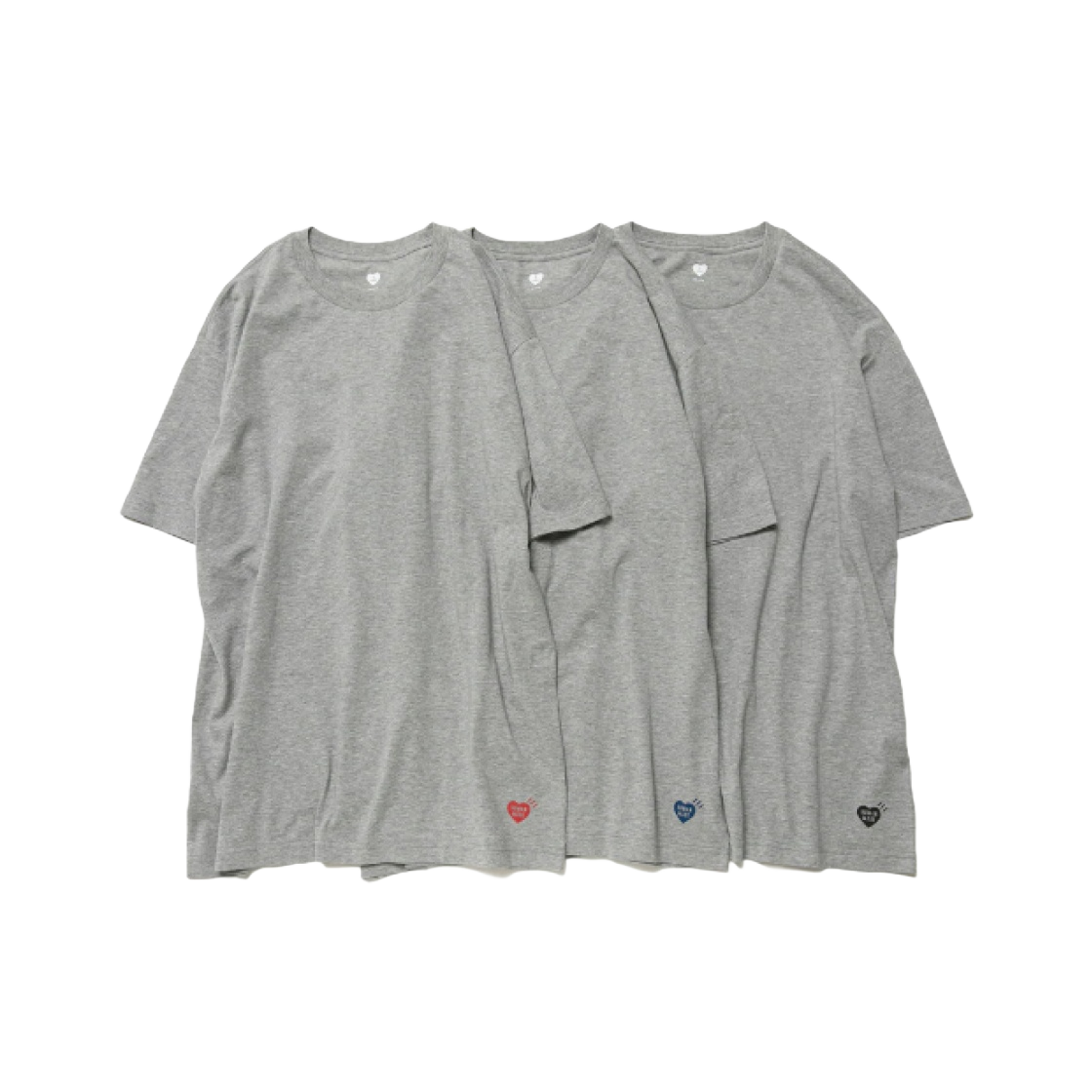 휴먼 메이드 티셔츠 그레이 (3팩)(Human Made T-Shirts Gray (3 Pack))