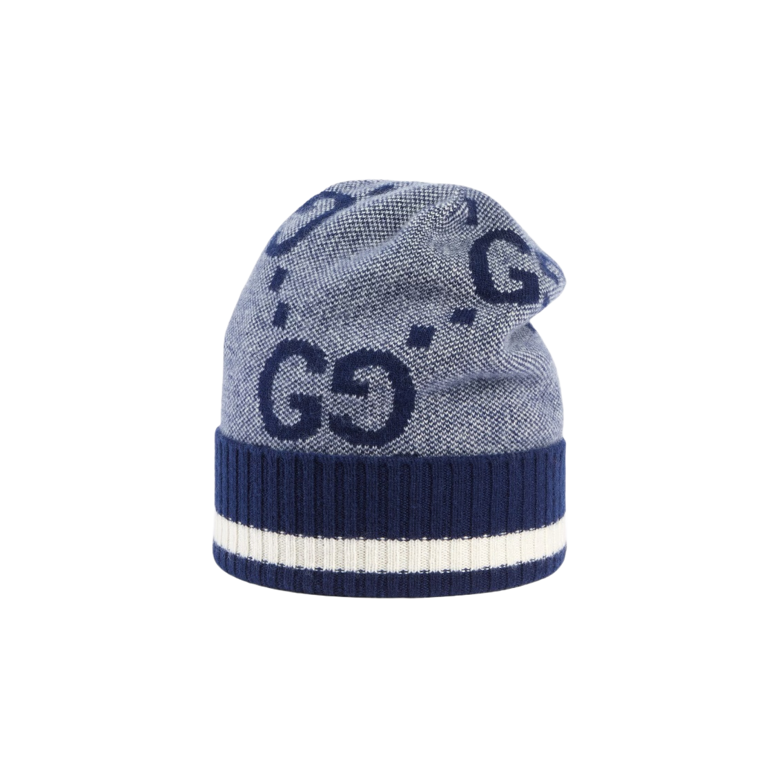 676827-4GABX-4178 Gucci GG Cashmere Hat Navy Ivory