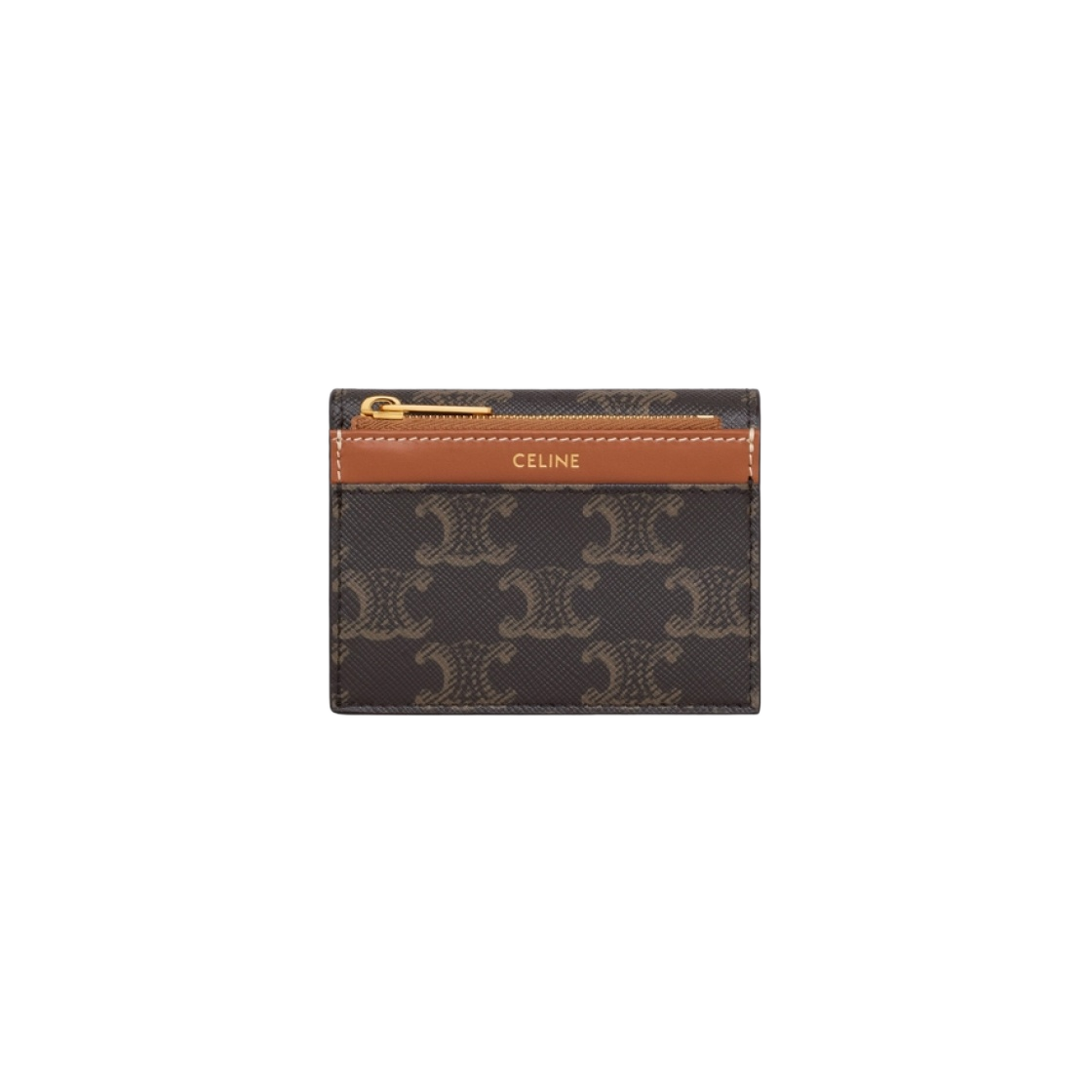 10I652DS3-04LU Celine Compact Wallet with Coin in Triomphe Canvas Tan - #3