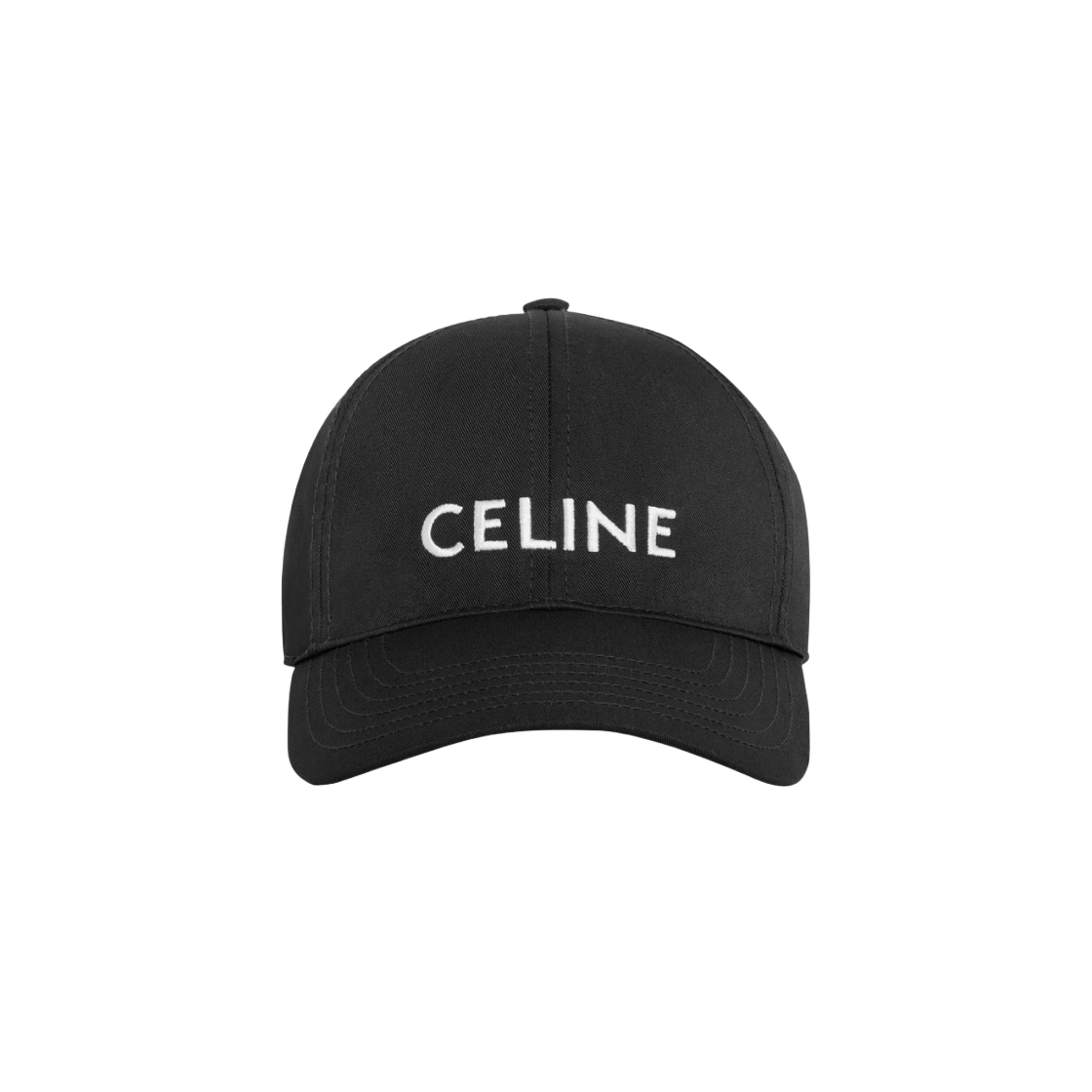 2AUA1242N-38NO (W) Celine Baseball Cap in Cotton Black