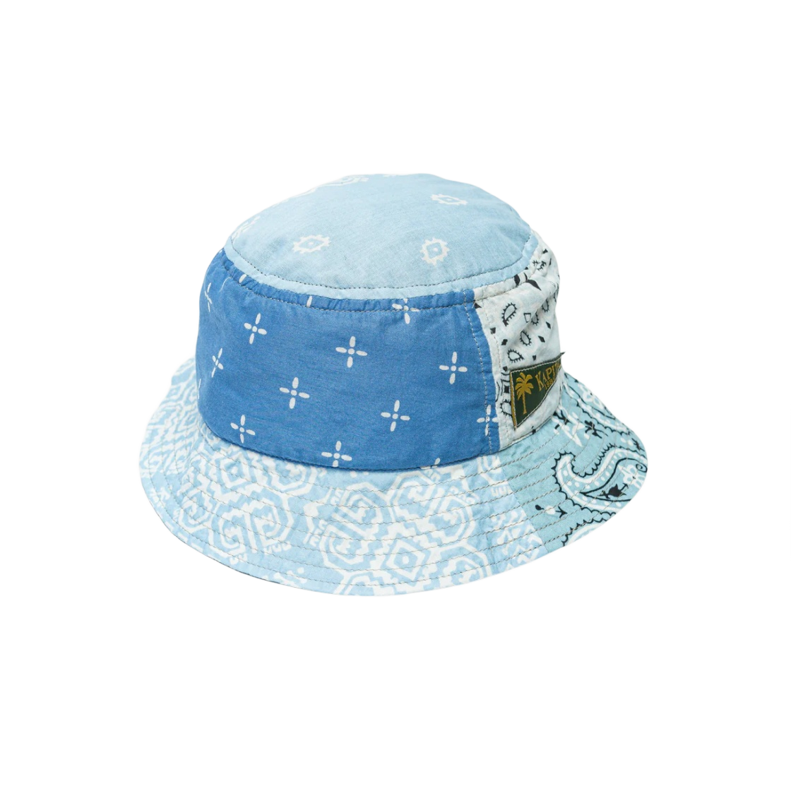 캐피탈 반다나 패치워크 숏 칼라 버킷햇 삭스(Kapital Bandana Patchwork Short Collar Bucket Hat Sax) - 1