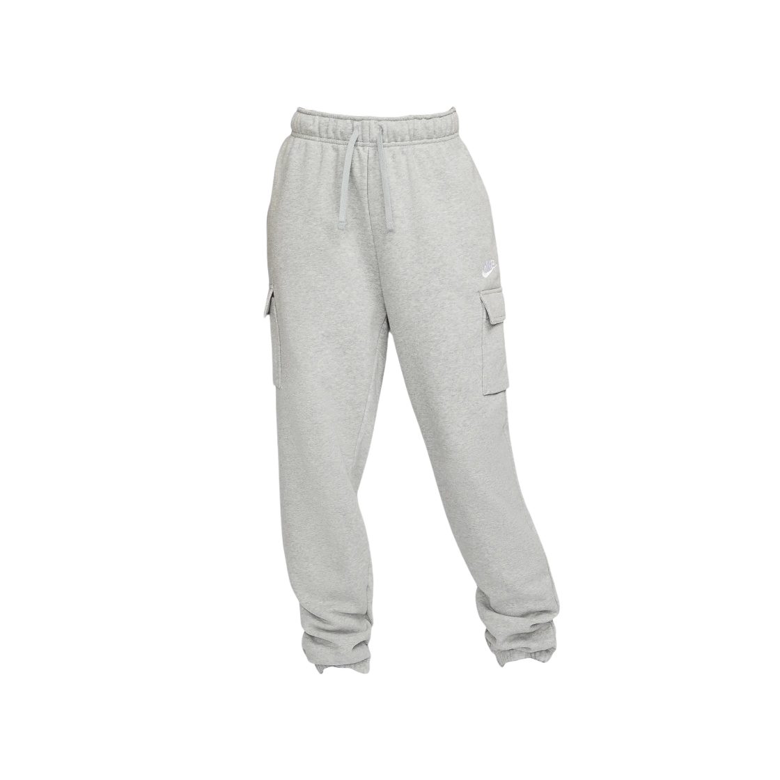 DQ5196-063 (W) Nike NSW Club Fleece Mid Rise Oversized Cargo Sweatpants Dark Grey Heather - US/EU - 대표 이미지 #1