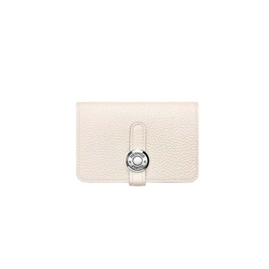 Hermes Dogon Card Holder Togo & Palladium Craie