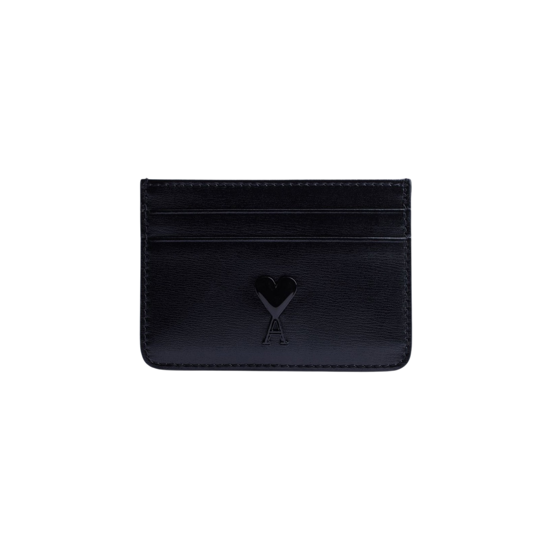 아미 하트 로고 레더 카드 홀더 블랙(AMI de Coeur Leather Card Holder Black)