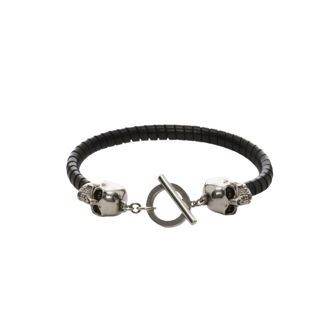 알렉산더 맥퀸 스컬 레더 브레이슬릿 블랙(Alexander McQueen Skull Leather Bracelet Black) - 1