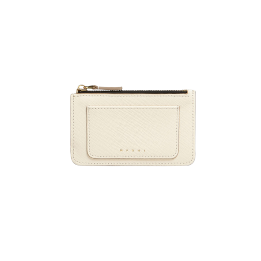 Marni Saffiano Leather Card Case Talc
