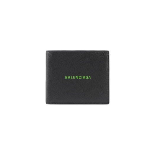 Balenciaga Cash Square Folded Wallet Black Green - 21SS