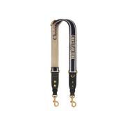 Dior Adjustable Shoulder Strap with Ring Blue Christian Dior Embroidery