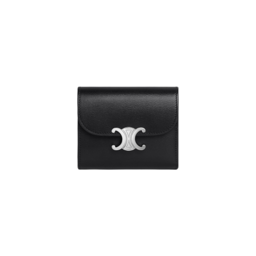 Celine Card Holder Cuir Triomphe in Shiny Calfskin Black