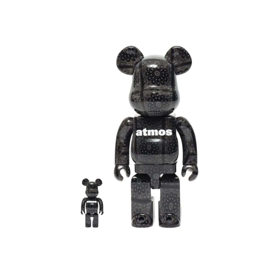 - Bearbrick x Atmos Bandana 100% & 400% Set Black
