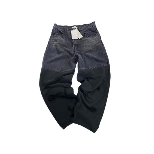 【Undermycar】ANTI FXXKING LOGO PLAY BRUSH WASHED WIDE JEANS 언더마이카 무.26 안티 Fxxking 로고 플레이 브러쉬 워시드