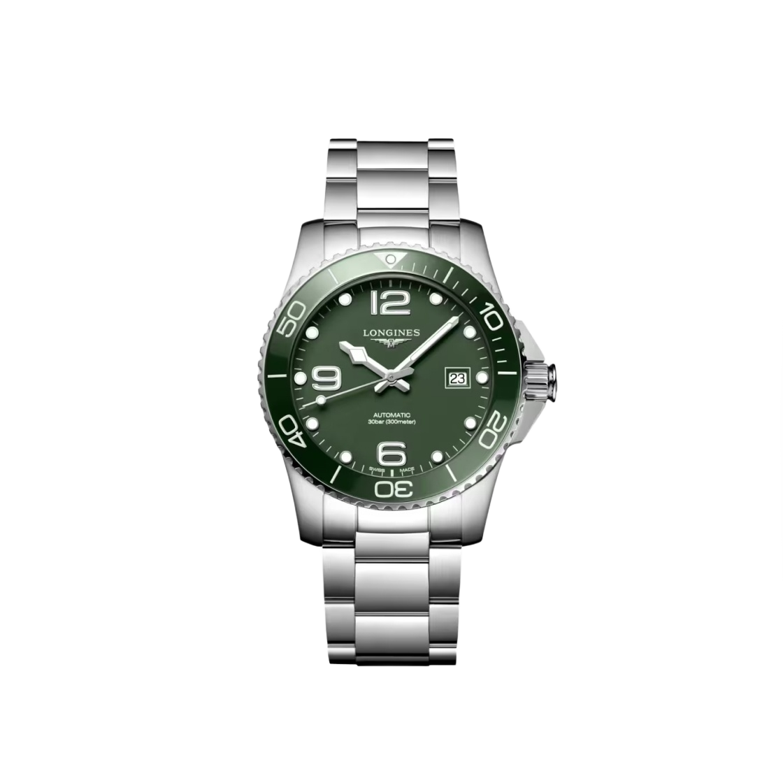 론진 하이드로콘퀘스트 오토매틱 41mm 스테인리스 스틸 세라믹 그린 매트(Longines Hydroconquest Automatic 41mm Stainless Steel Ceramic Green Matt)