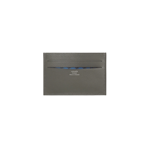 Hermes Citizen Twill Card Holder Evercolor & Gris Meyer Bleu France Bleu Saphir