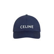 (W) Celine Drill Baseball Cap in Cotton Navy