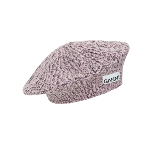 (W) Ganni Wool Beret Lilac Sachet