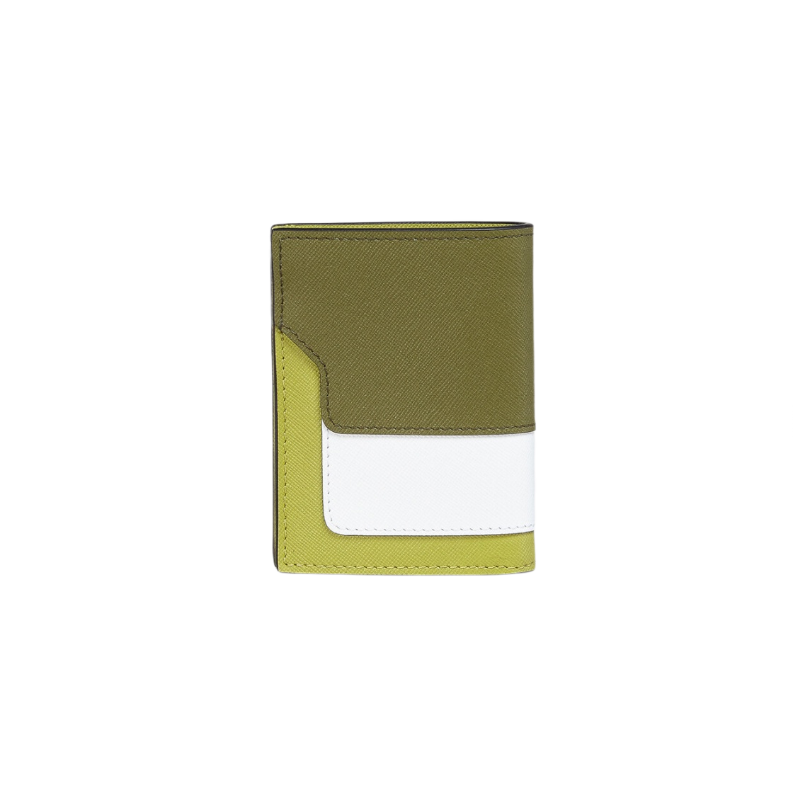 마르니 사피아노 반지갑 올리브 릴리 화이트 라임(Marni Saffiano Bi-Fold Wallet Gold Olive Lily White Lime) - 3