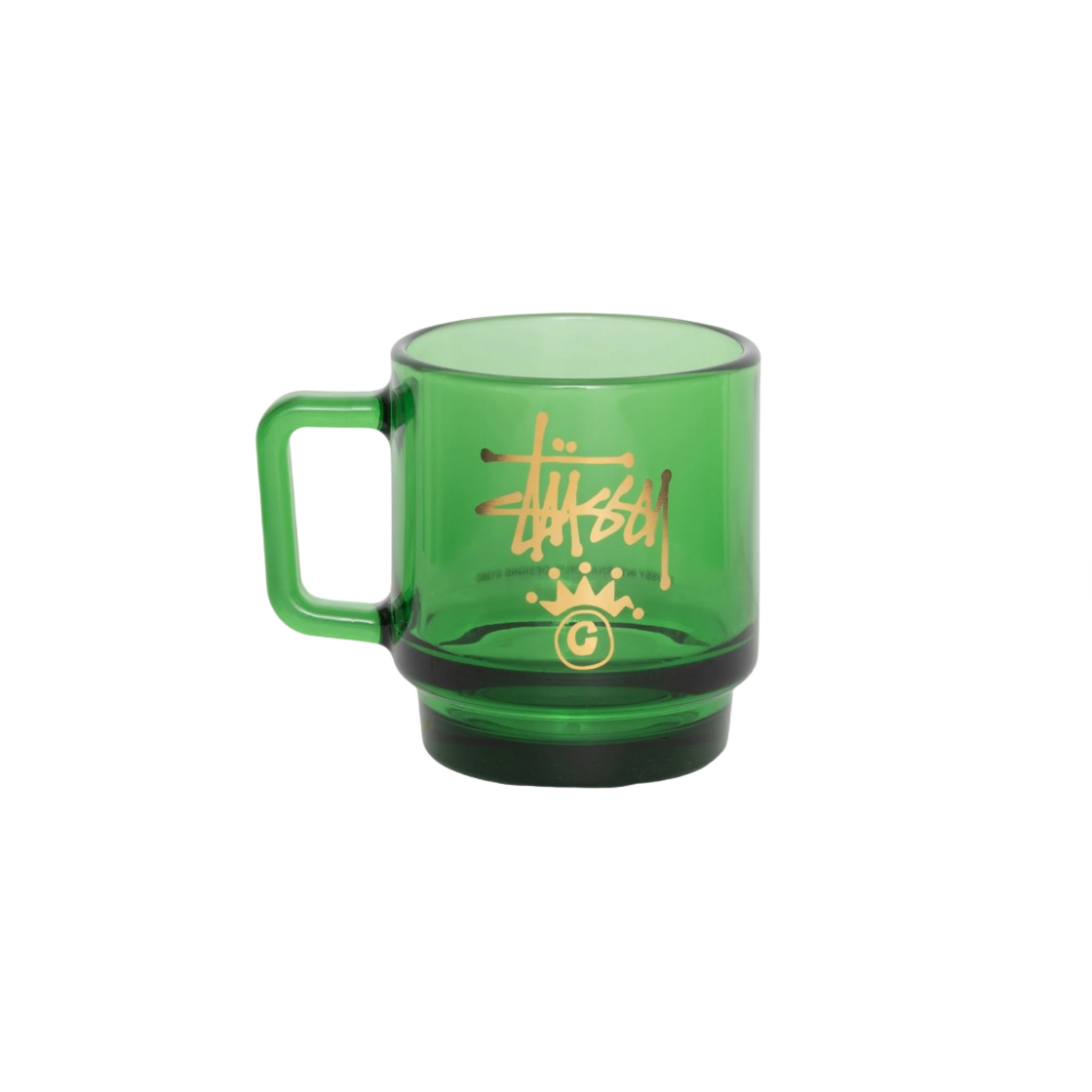 138897 Stussy Stock Crown Logo Glass Mug Green