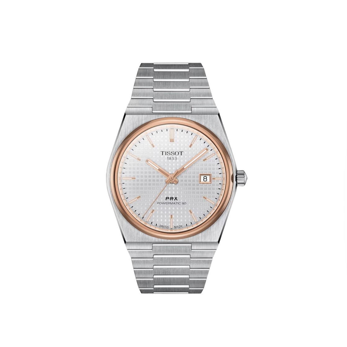 T1374072103100 Tissot PRX Powermatic 80 40mm Steel Rose Gold Silver