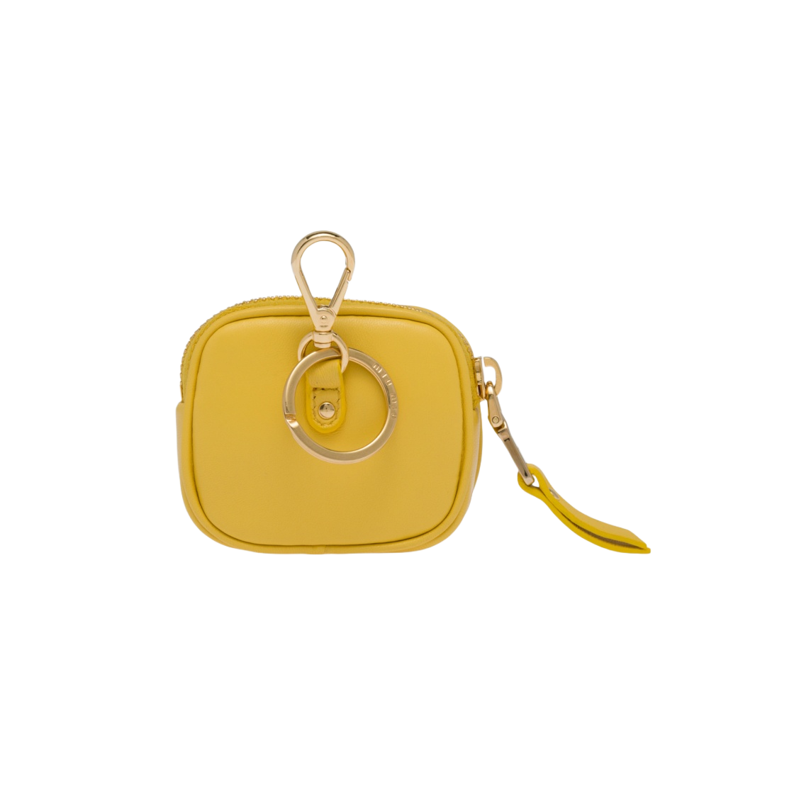 미우 미우 마테라쎄 나파 가죽 에어팟 케이스 써니 옐로우(Miu Miu Matelasse Nappa Leather Airpods Case Sunny Yellow) - 2