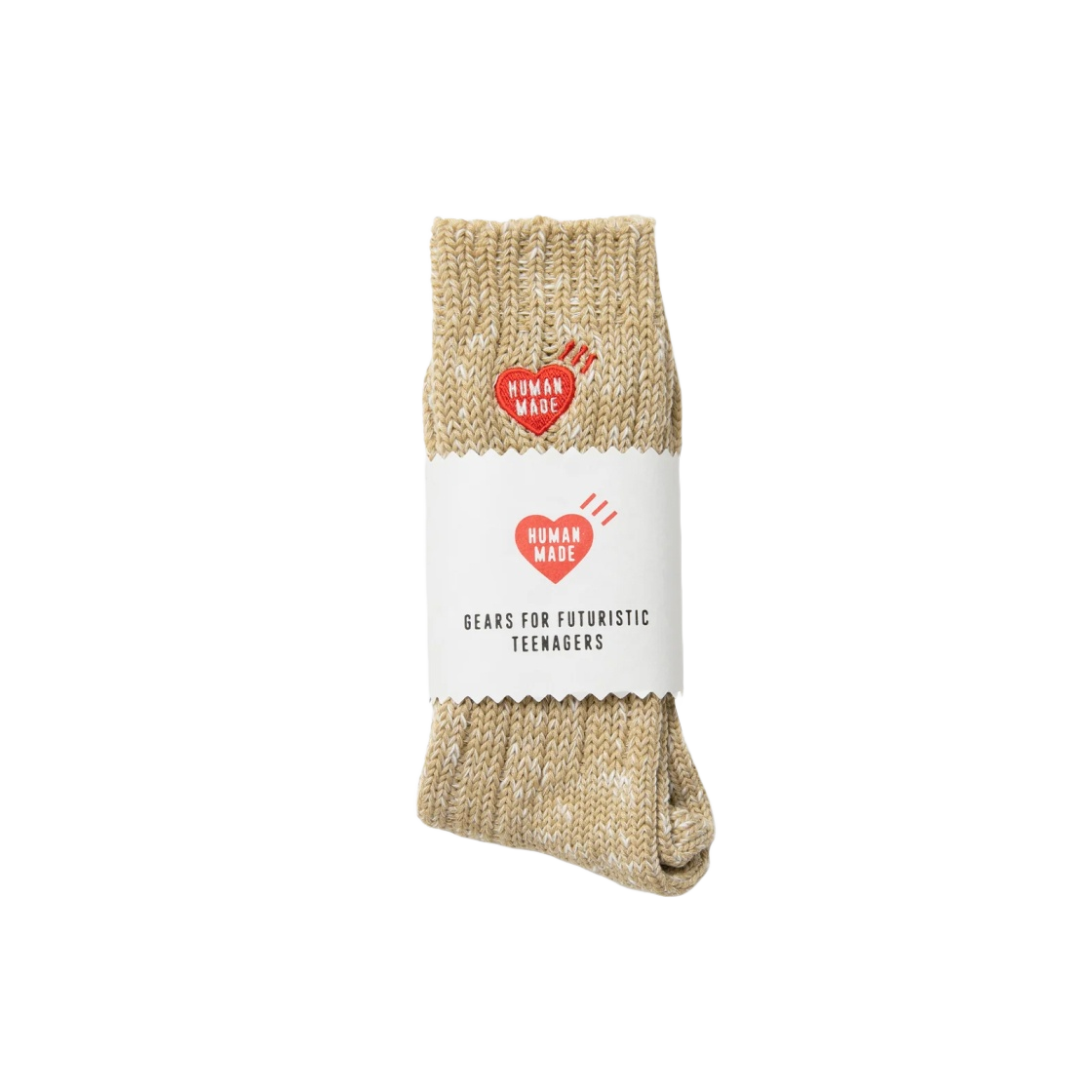 HM24GD009 Human Made Low Gauge Rib Socks Beige - #2