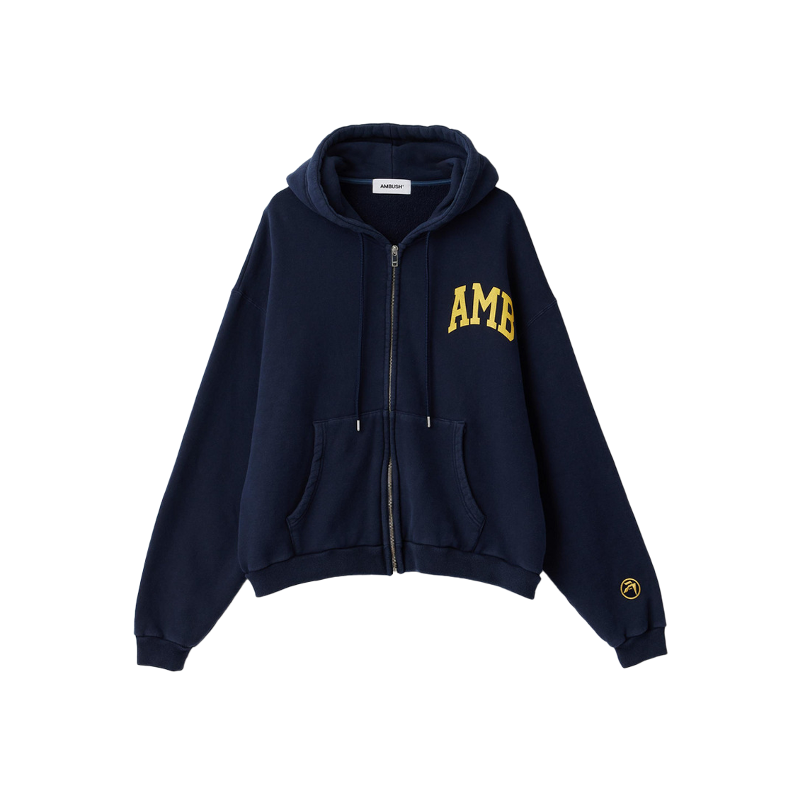 앰부쉬 맨즈 AMB 그래픽 집업 후디 네이비 - 25SS(Ambush Mens AMB Graphic Zip-Up Hoodie Navy - 25SS)