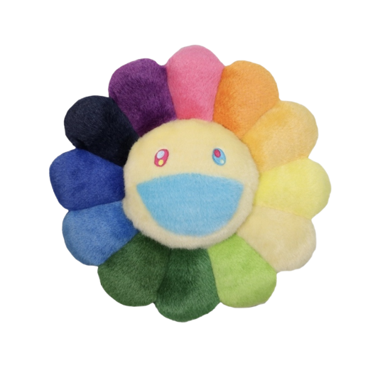 Kaikai Kiki Flower Cushion 60cm Rainbow & White