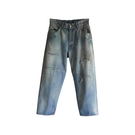 안셀름 에이징 블랙 데님 스트레이트 5P 팬츠 블랙 | Ancellm